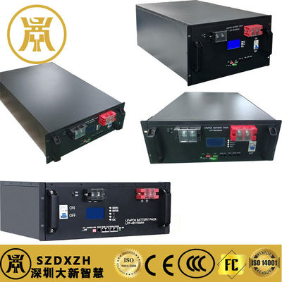 preto 48v Bateria de montagem de rack 100Ah Lifepo4 Bateria embutida